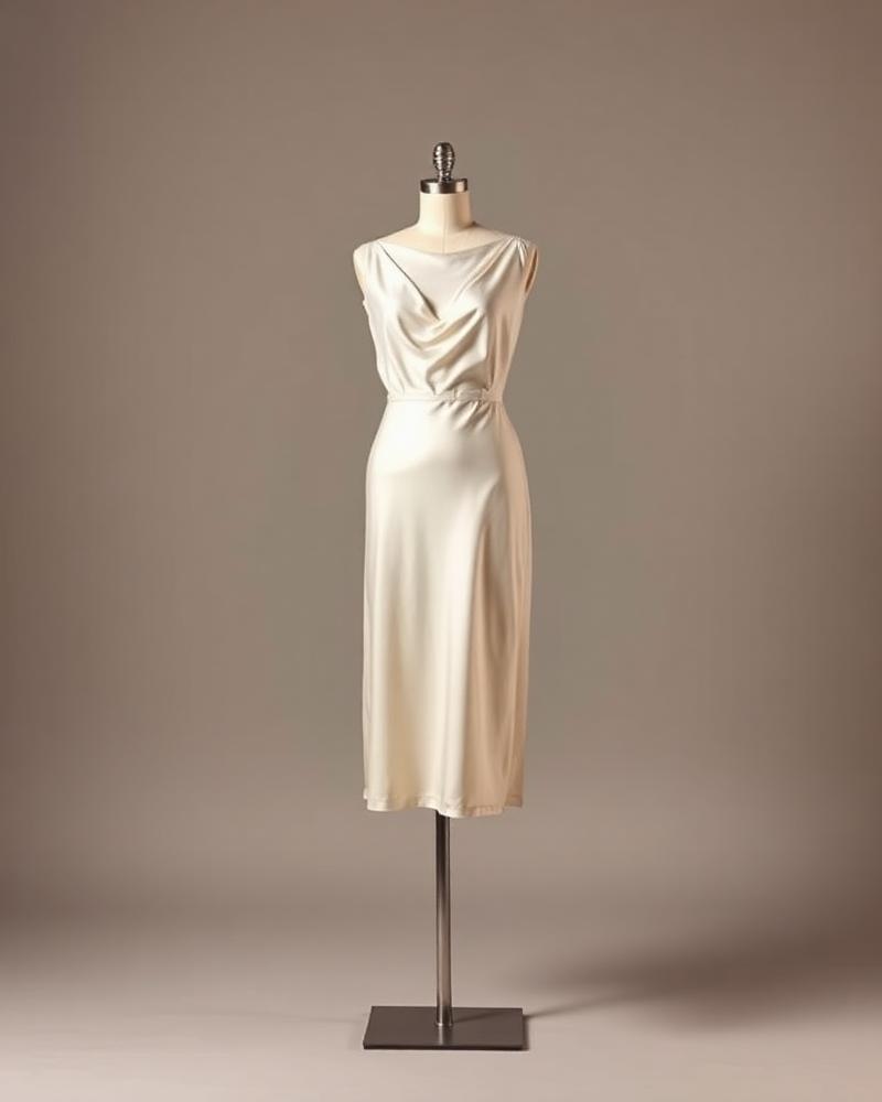 Dior Vestido midi en seda con drapeado