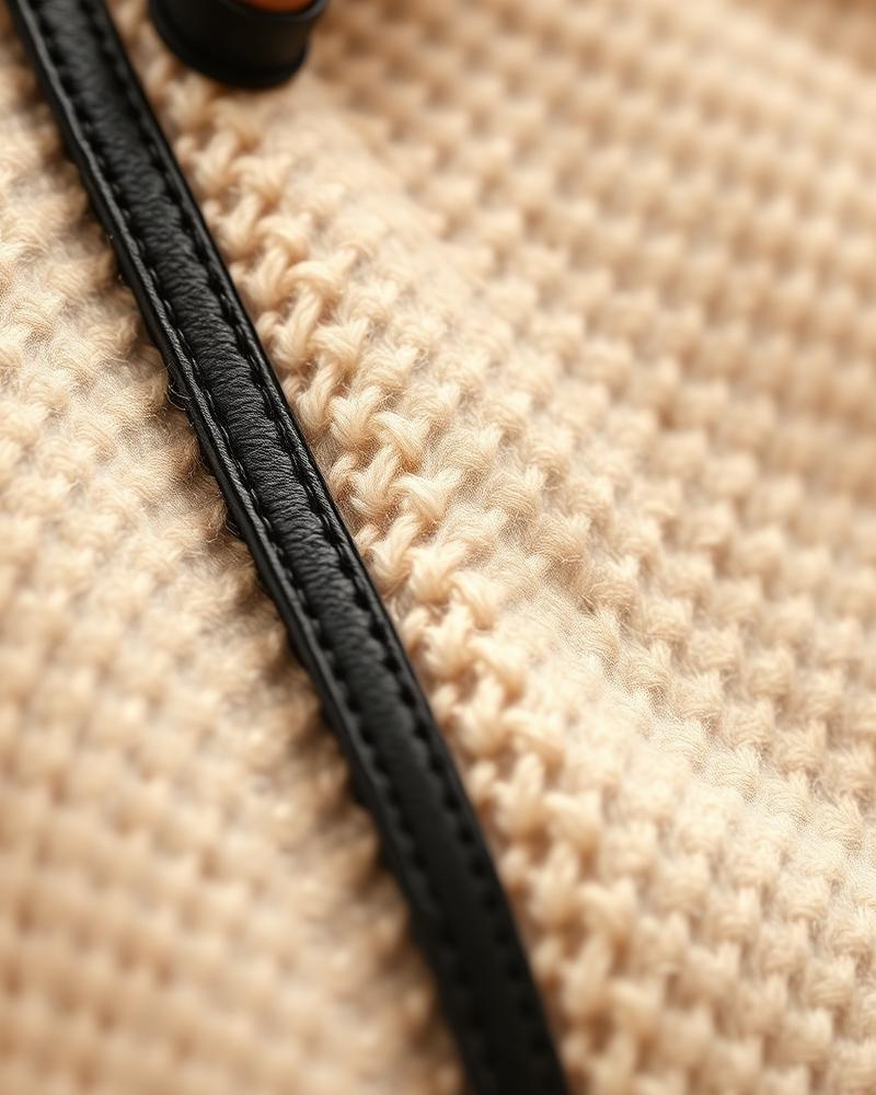 Detalle de costura y cuero